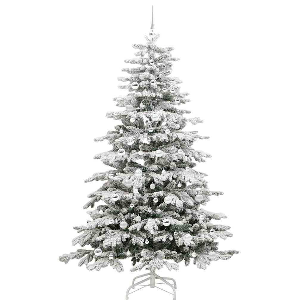 vidaXL Künstlicher klappbarer Weihnachtsbaum Weiß 210 cm PE und PVC