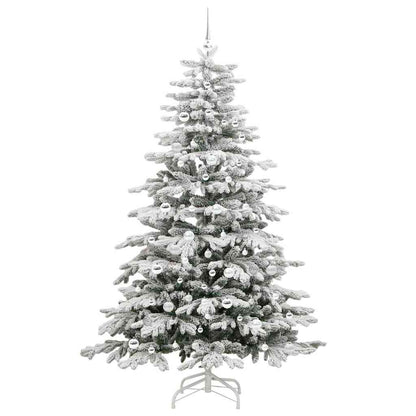 vidaXL Künstlicher klappbarer Weihnachtsbaum Weiß 210 cm PE und PVC