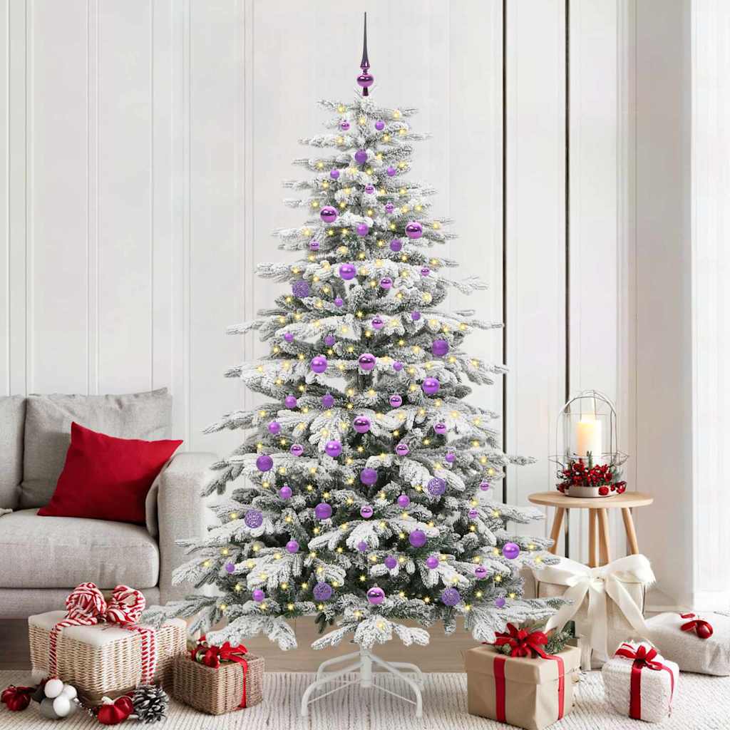 vidaXL Künstlicher klappbarer Weihnachtsbaum Weiß 210 cm PE und PVC