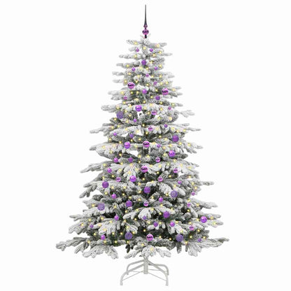 vidaXL Künstlicher klappbarer Weihnachtsbaum Weiß 210 cm PE und PVC