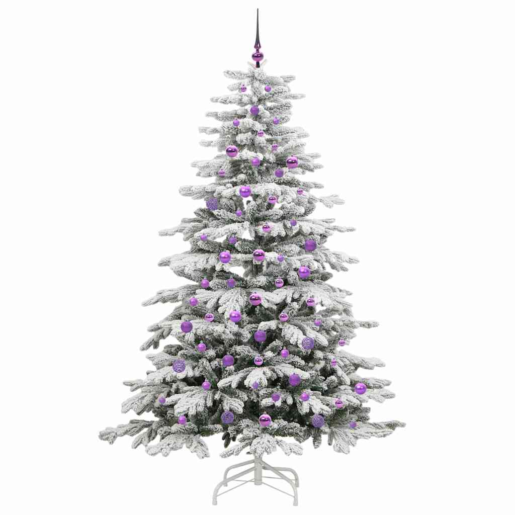 vidaXL Künstlicher klappbarer Weihnachtsbaum Weiß 210 cm PE und PVC