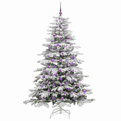 vidaXL Künstlicher klappbarer Weihnachtsbaum Weiß 210 cm PE und PVC