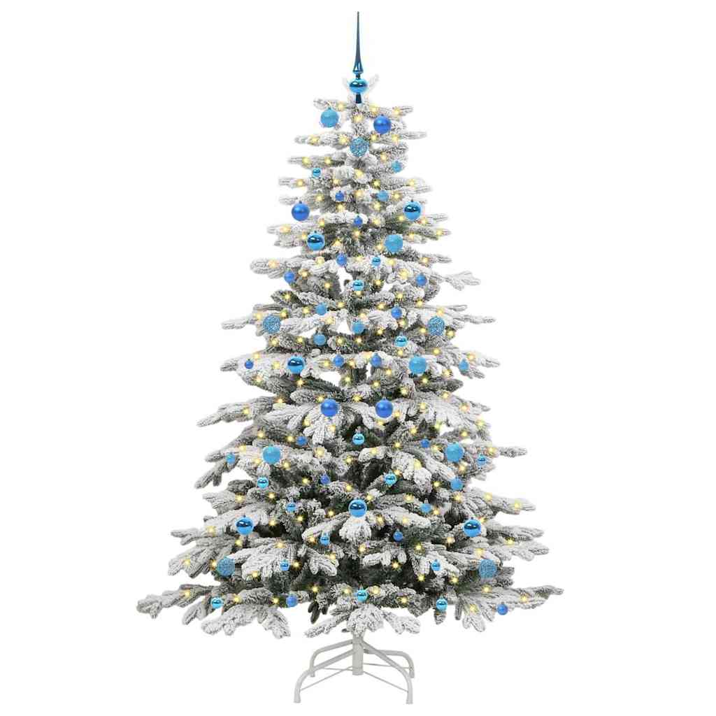 vidaXL Künstlicher klappbarer Weihnachtsbaum Weiß 210 cm PE und PVC
