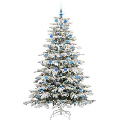 vidaXL Künstlicher klappbarer Weihnachtsbaum Weiß 210 cm PE und PVC