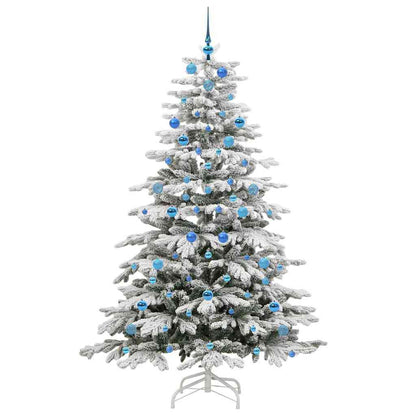 vidaXL Künstlicher klappbarer Weihnachtsbaum Weiß 210 cm PE und PVC