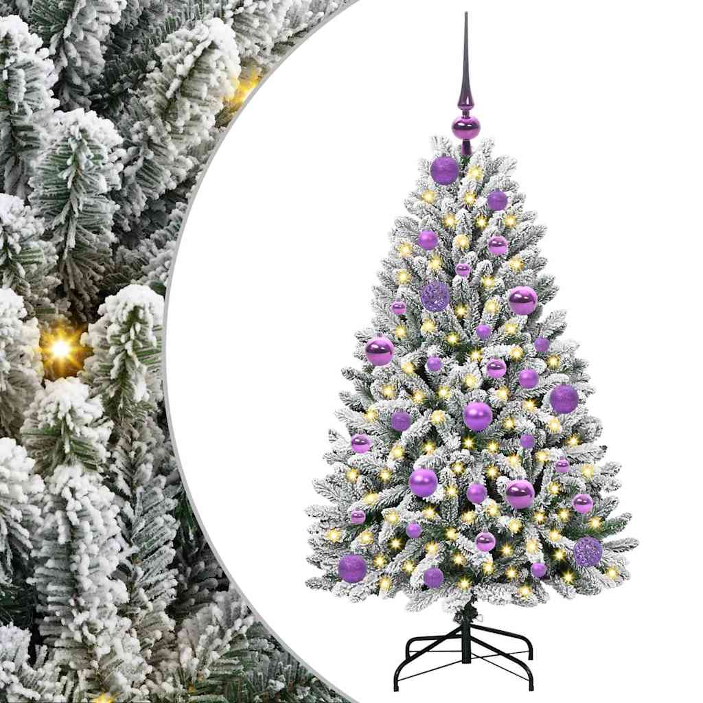 Künstlicher Weihnachtsbaum Grün und Weiß 120 cm PVC und Metall