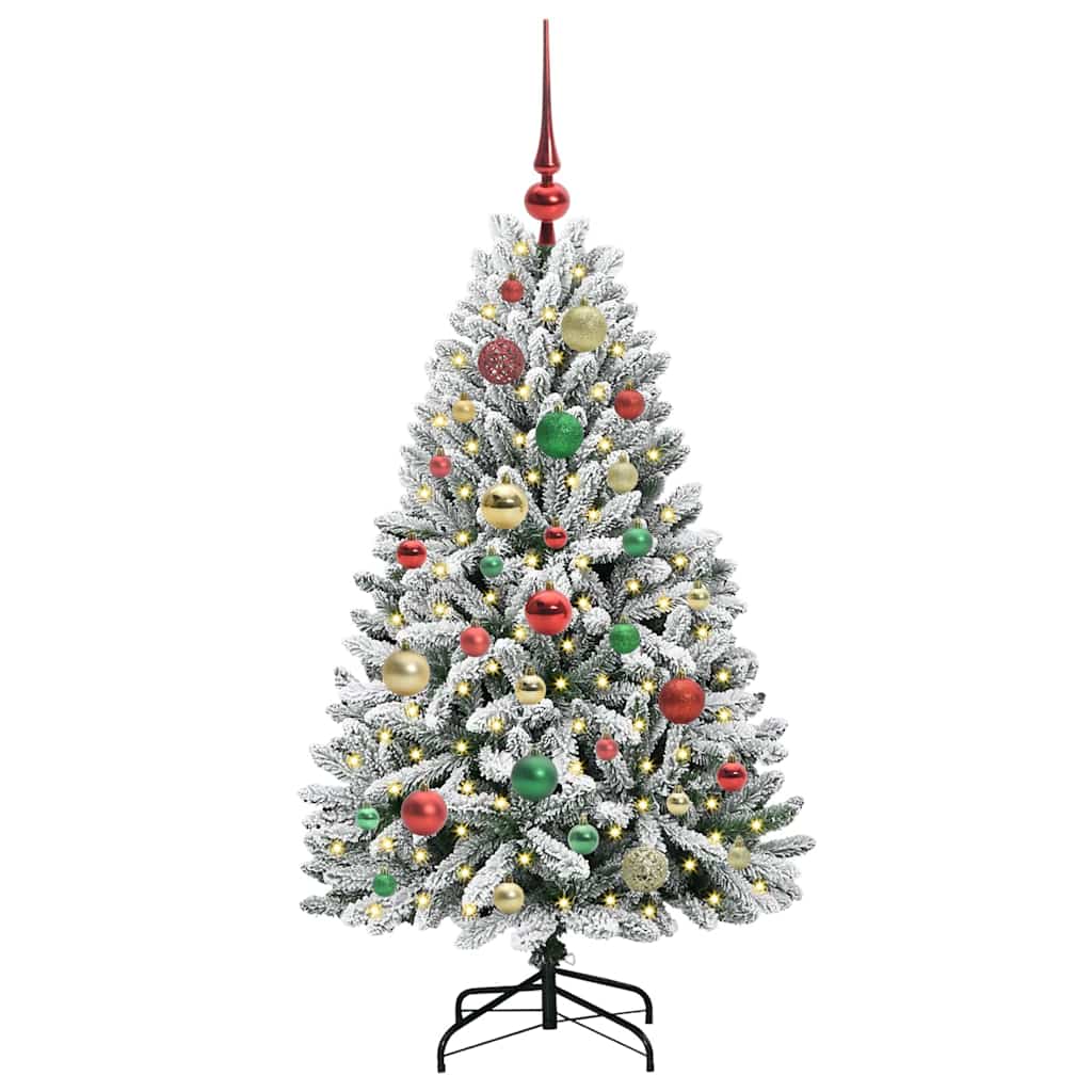 Künstlicher Weihnachtsbaum Grün und Weiß 120 cm PVC und Metall