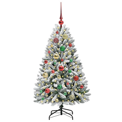 Künstlicher Weihnachtsbaum Grün und Weiß 120 cm PVC und Metall