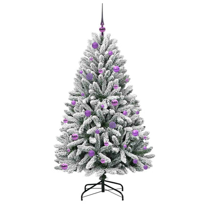 Künstlicher Weihnachtsbaum Grün und Weiß 150 cm PVC und Metall