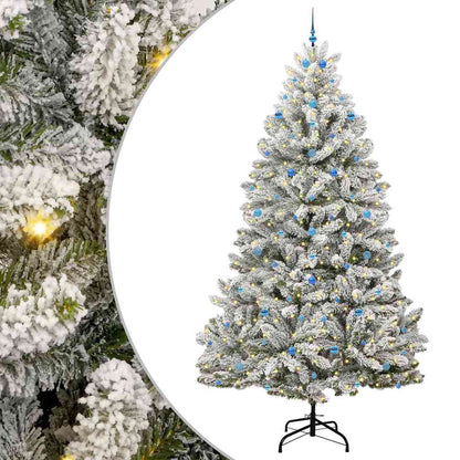 Künstlicher Weihnachtsbaum Grün und Weiß 300 cm PVC und Metall
