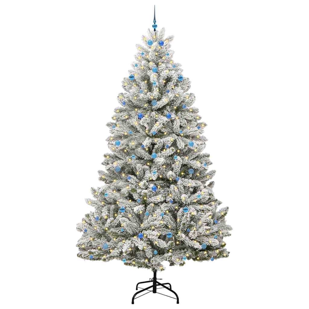 Künstlicher Weihnachtsbaum Grün und Weiß 300 cm PVC und Metall