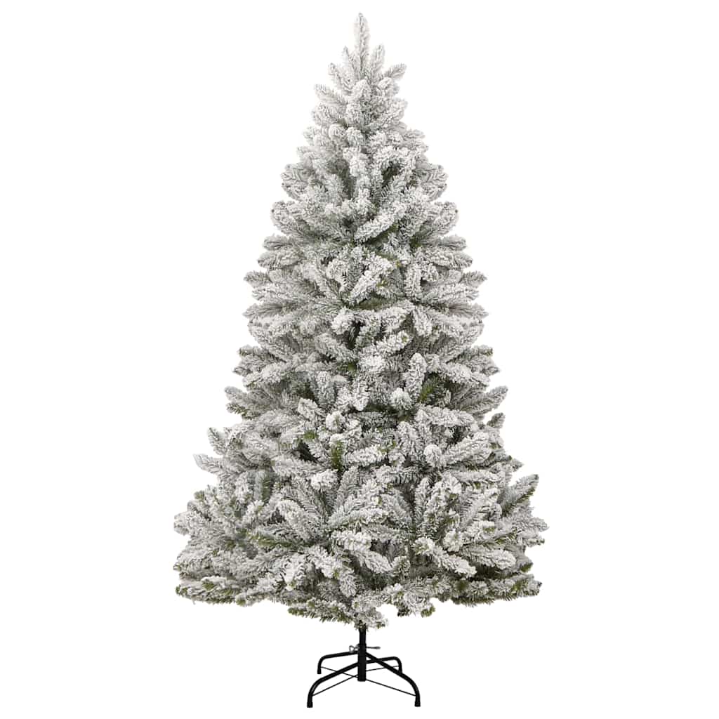 Künstlicher Weihnachtsbaum Grün und Weiß 300 cm PVC und Metall