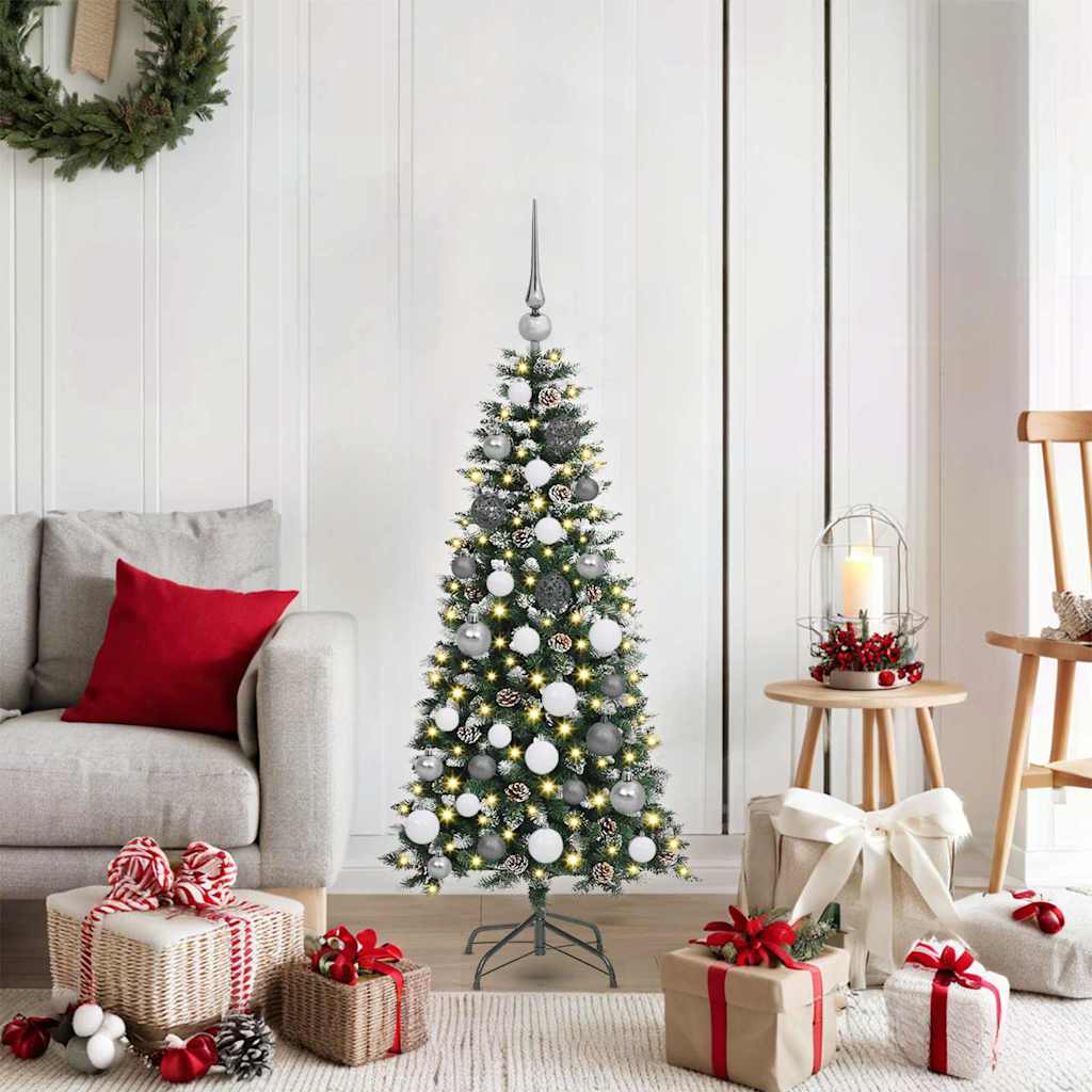 vidaXL Sapin de Noël artificiel avec 150 LED avec support Vert 120 cm