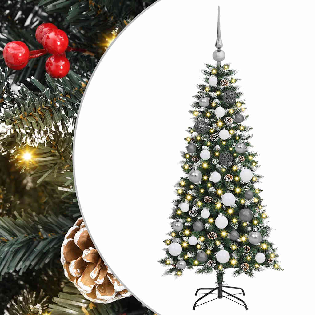vidaXL Sapin de Noël artificiel avec 150 LED avec support Vert 120 cm