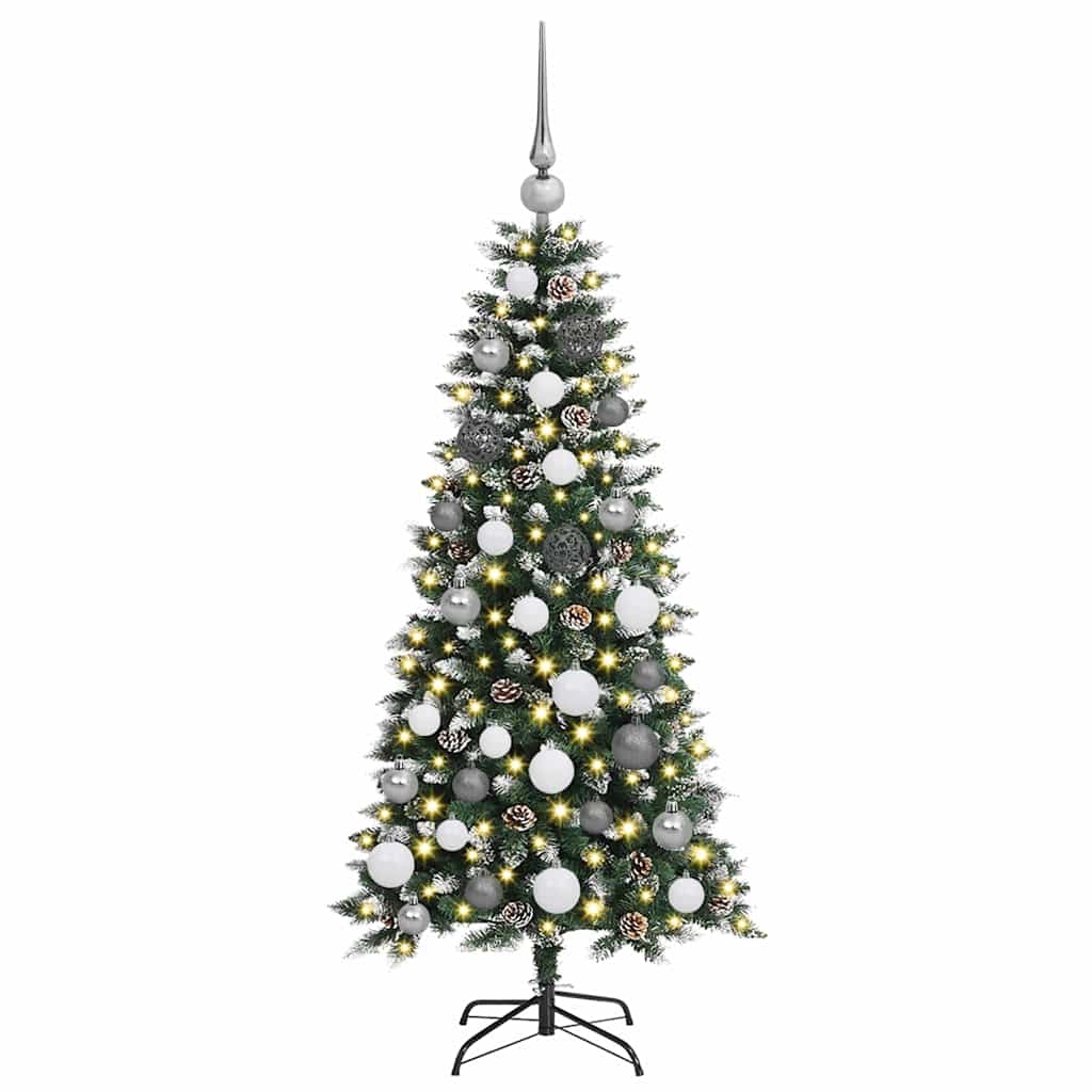 vidaXL Sapin de Noël artificiel avec 150 LED avec support Vert 120 cm