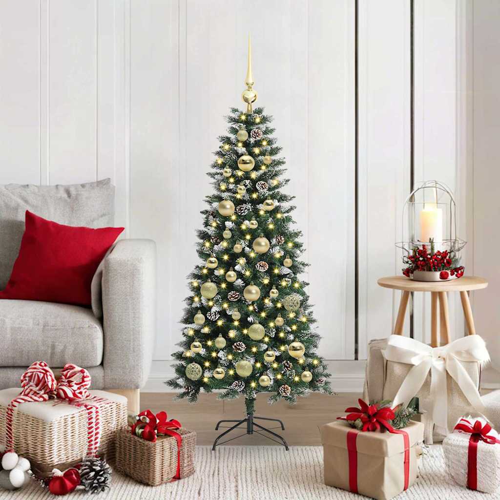 vidaXL Sapin de Noël artificiel avec 150 LED avec support Vert 120 cm