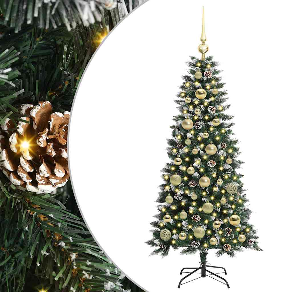 vidaXL Sapin de Noël artificiel avec 150 LED avec support Vert 120 cm