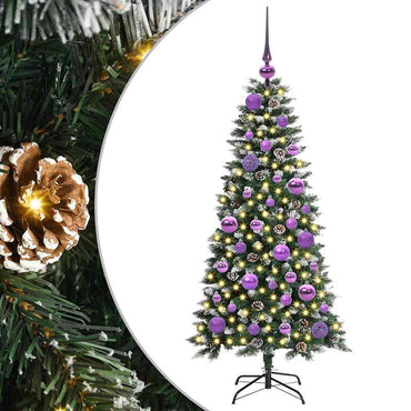 vidaXL Sapin de Noël artificiel avec 150 LED avec support Vert 120 cm