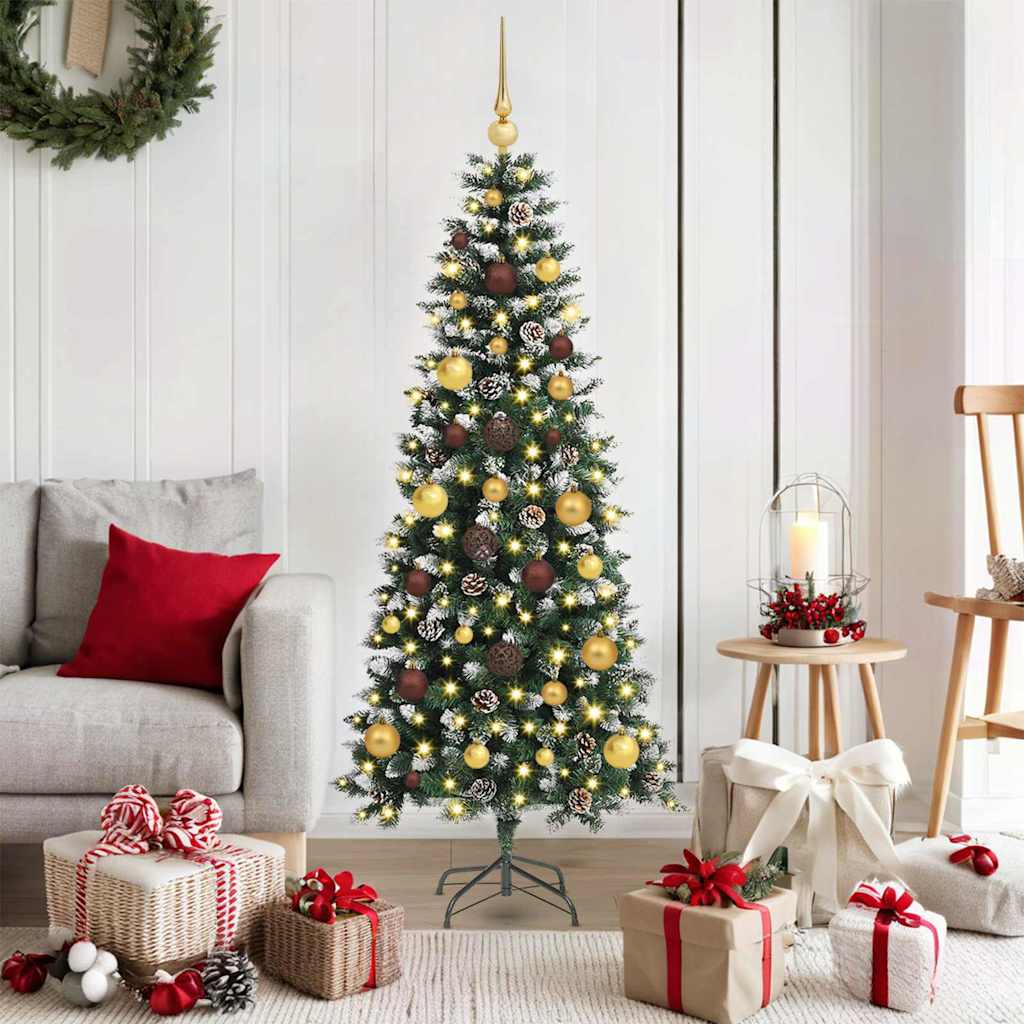 vidaXL Künstlicher Weihnachtsbaum mit 150 LEDs mit Ständer Grün 150 cm