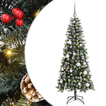vidaXL Künstlicher Weihnachtsbaum mit 150 LEDs mit Ständer Grün 150 cm