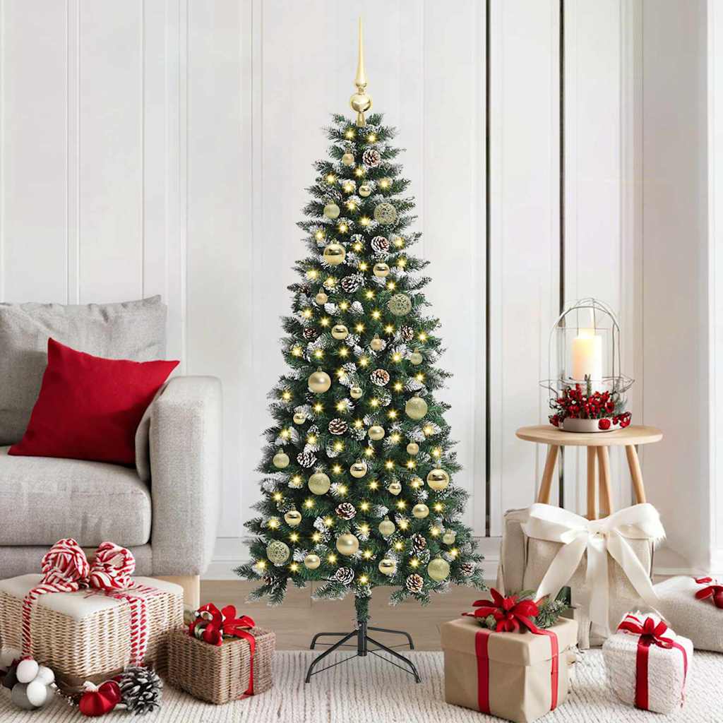 vidaXL Künstlicher Weihnachtsbaum mit 150 LEDs mit Ständer Grün 150 cm