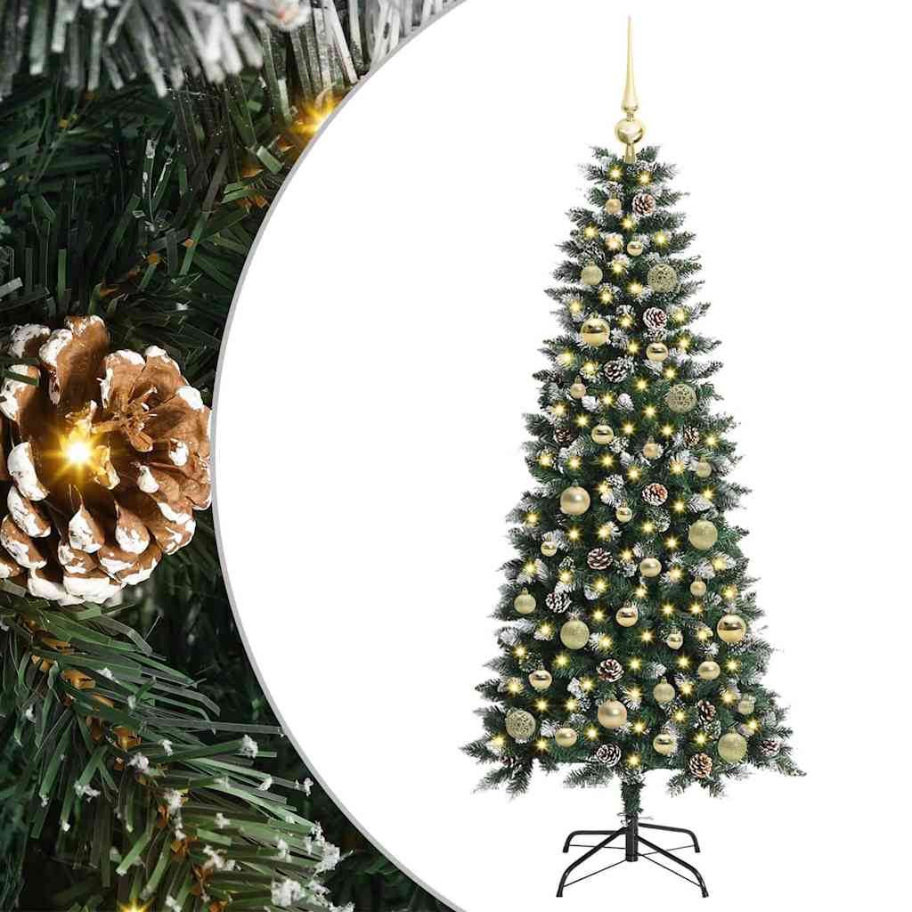 vidaXL Künstlicher Weihnachtsbaum mit 150 LEDs mit Ständer Grün 150 cm