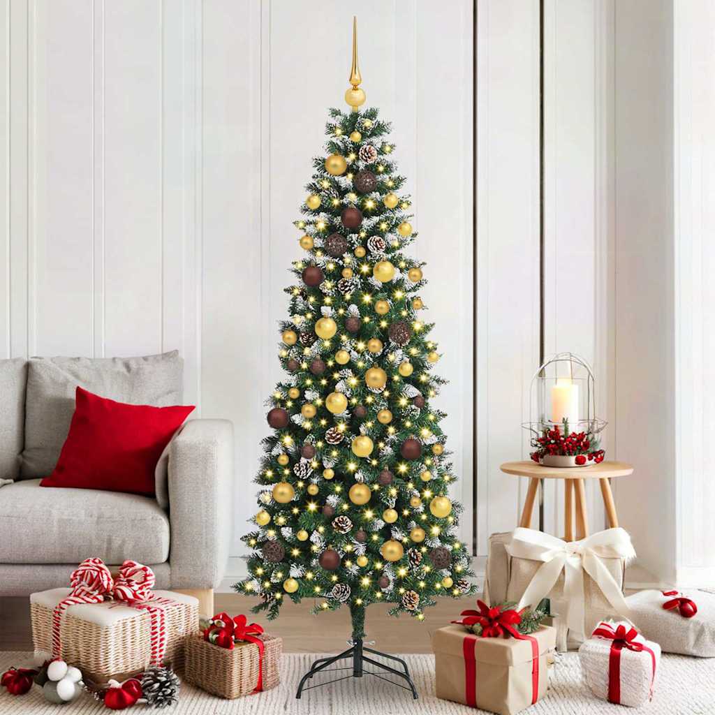vidaXL Künstlicher Weihnachtsbaum mit 300 LEDs mit Ständer Grün 180 cm