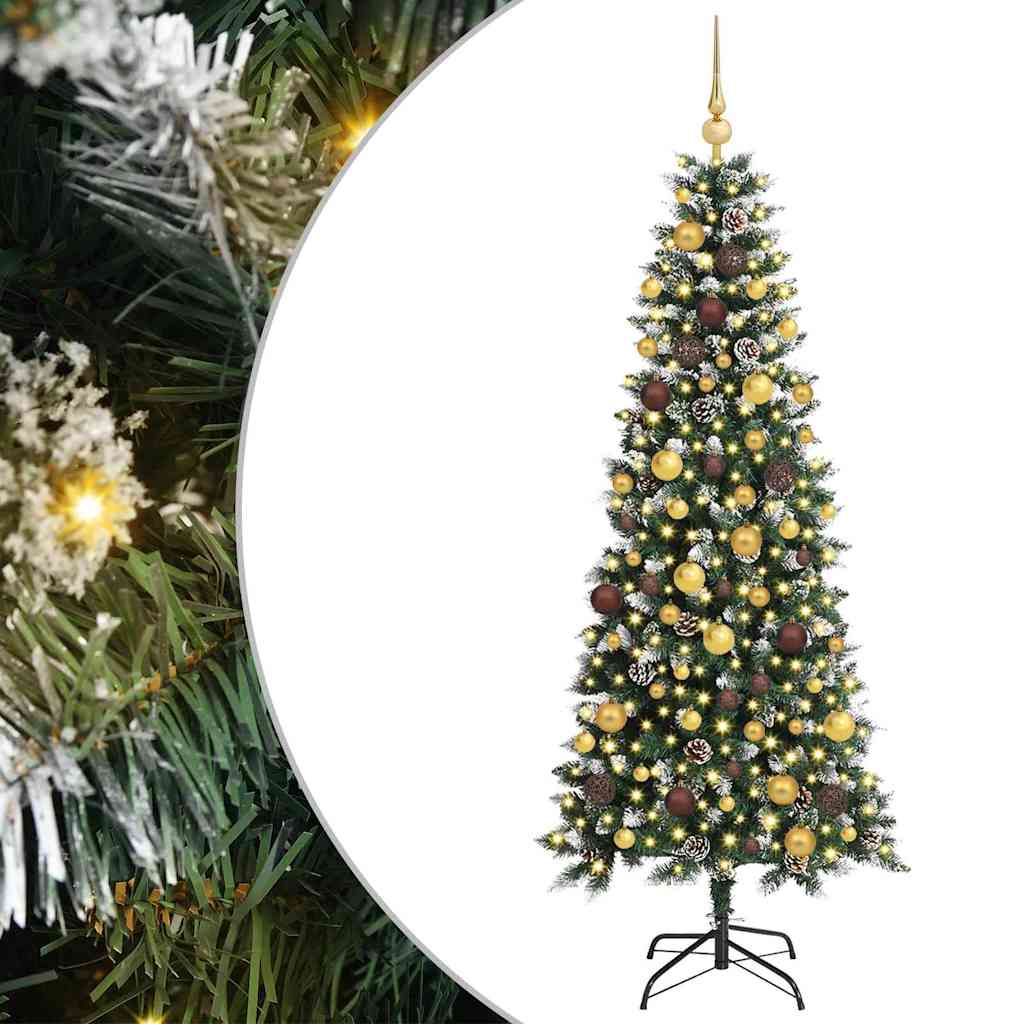 vidaXL Künstlicher Weihnachtsbaum mit 300 LEDs mit Ständer Grün 180 cm