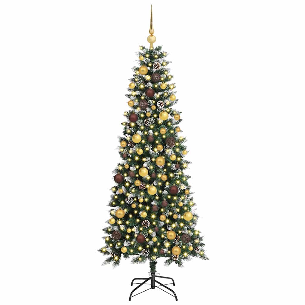 vidaXL Künstlicher Weihnachtsbaum mit 300 LEDs mit Ständer Grün 180 cm