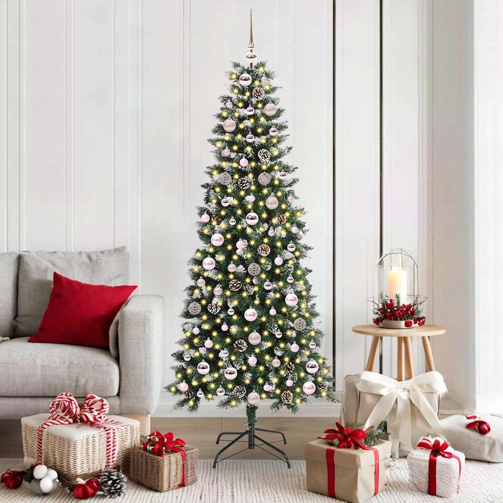 vidaXL Sapin de Noël artificiel avec 300 LED et support Vert 180 cm