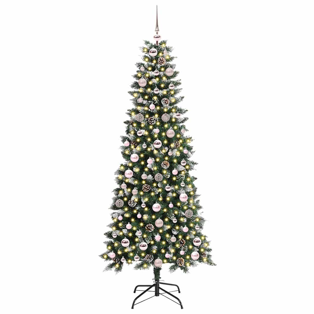 vidaXL Sapin de Noël artificiel avec 300 LED et support Vert 180 cm