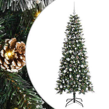 vidaXL Sapin de Noël artificiel avec 300 LED et support Vert 180 cm