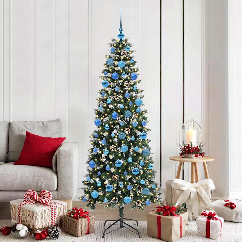 vidaXL Sapin de Noël artificiel avec 300 LED et support Vert 180 cm