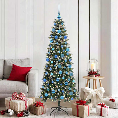 vidaXL Sapin de Noël artificiel avec 300 LED et support Vert 180 cm
