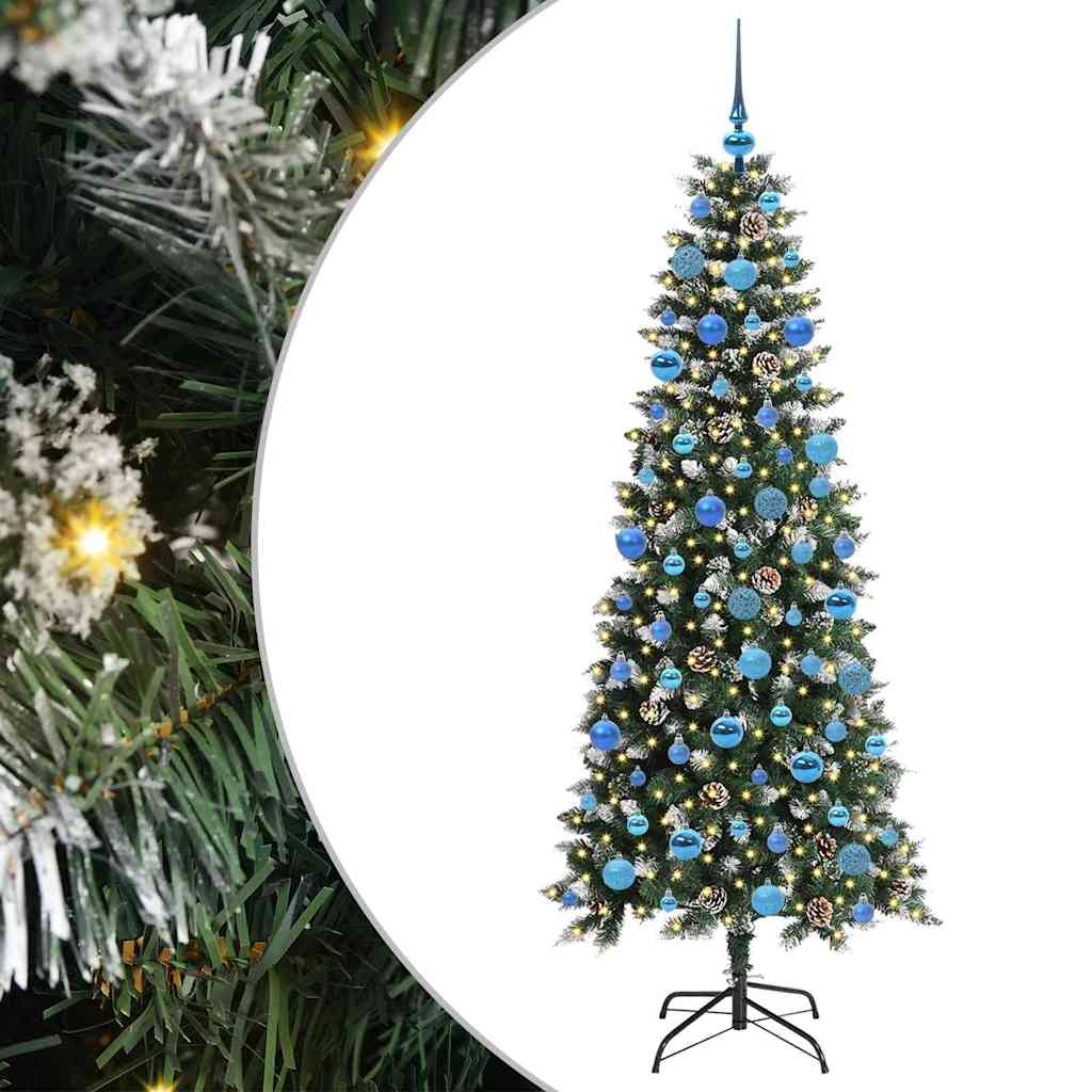 vidaXL Sapin de Noël artificiel avec 300 LED et support Vert 180 cm