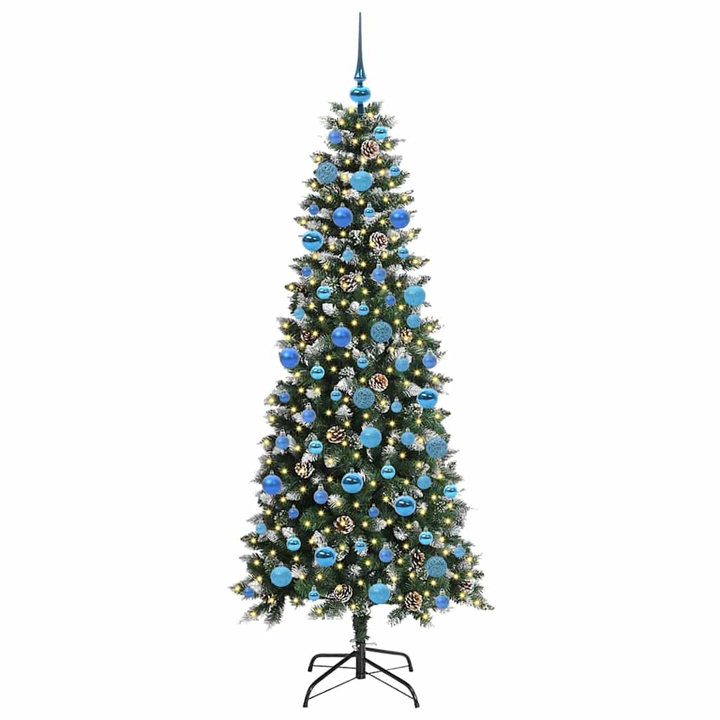 vidaXL Sapin de Noël artificiel avec 300 LED et support Vert 180 cm