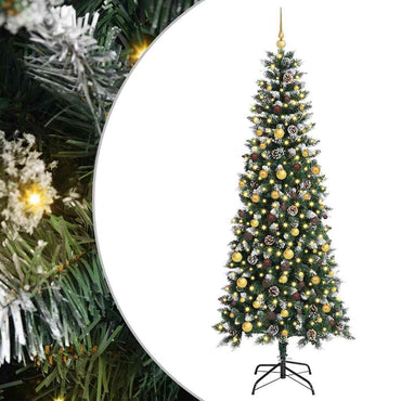 vidaXL Sapin de Noël artificiel avec 300 LED et support vert 210 cm