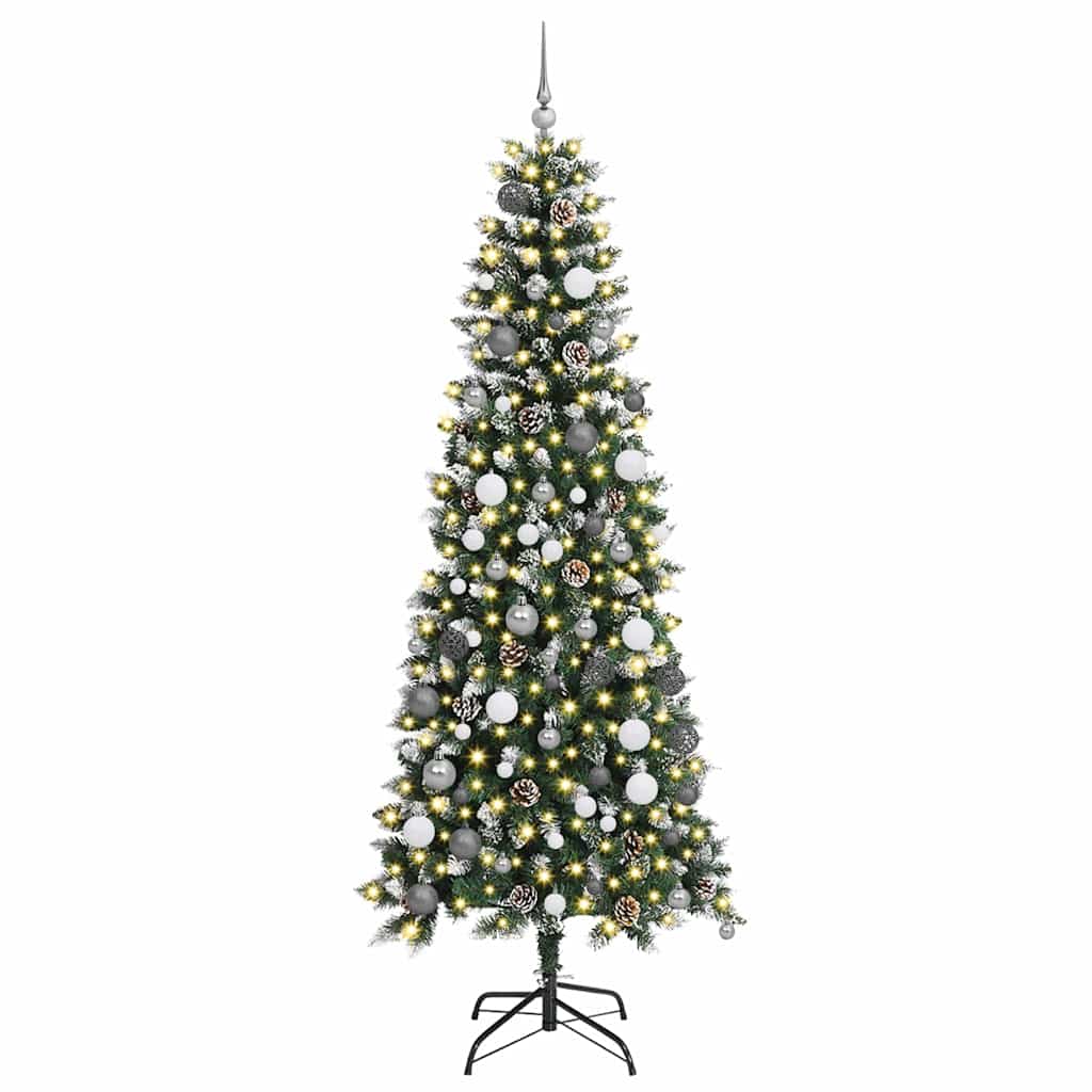 Künstlicher Weihnachtsbaum mit 300 LEDs mit Ständer Grün 210 cm
