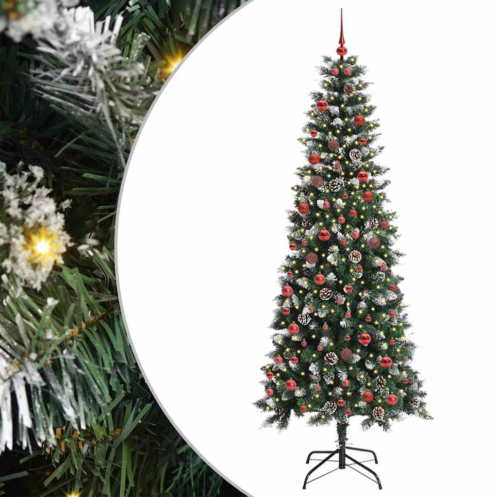 vidaXL Sapin de Noël artificiel avec 300 LED et support Vert 210 cm