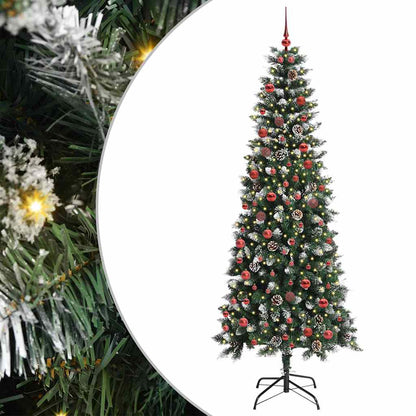 vidaXL Sapin de Noël artificiel avec 300 LED et support Vert 210 cm