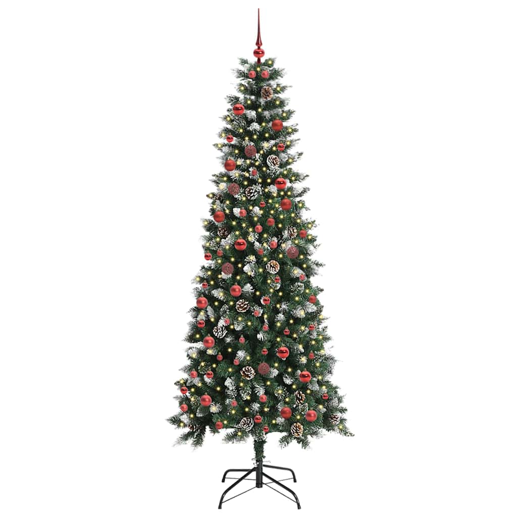 vidaXL Sapin de Noël artificiel avec 300 LED et support Vert 210 cm