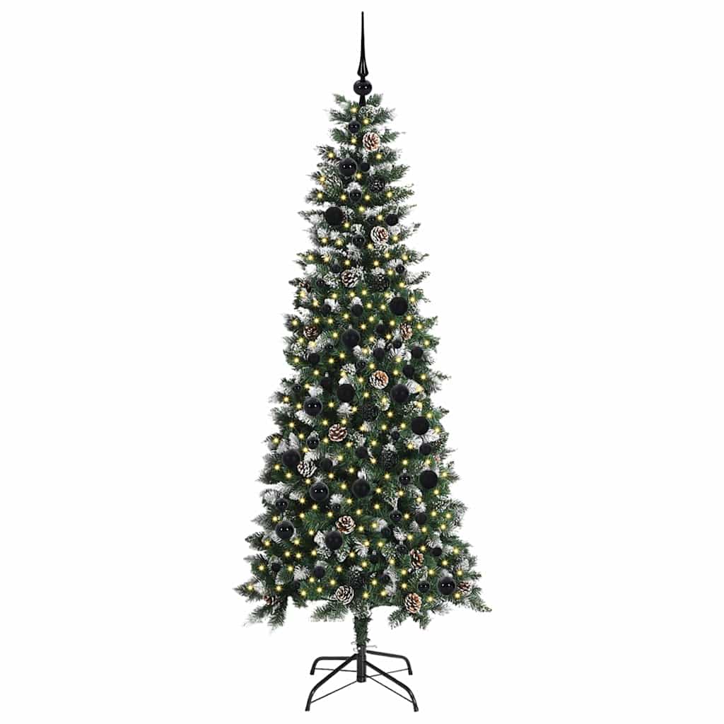 vidaXL Sapin de Noël artificiel avec 300 LED et support Vert 210 cm