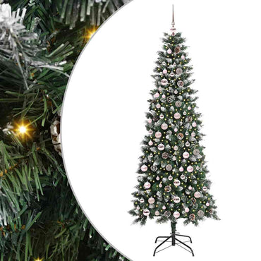 vidaXL Sapin de Noël Artificiel avec 300 LED et Support Vert 210 cm
