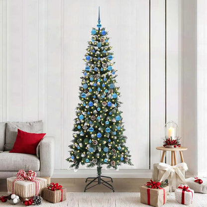 vidaXL Sapin de Noël artificiel avec 300 LED et support Vert 210 cm
