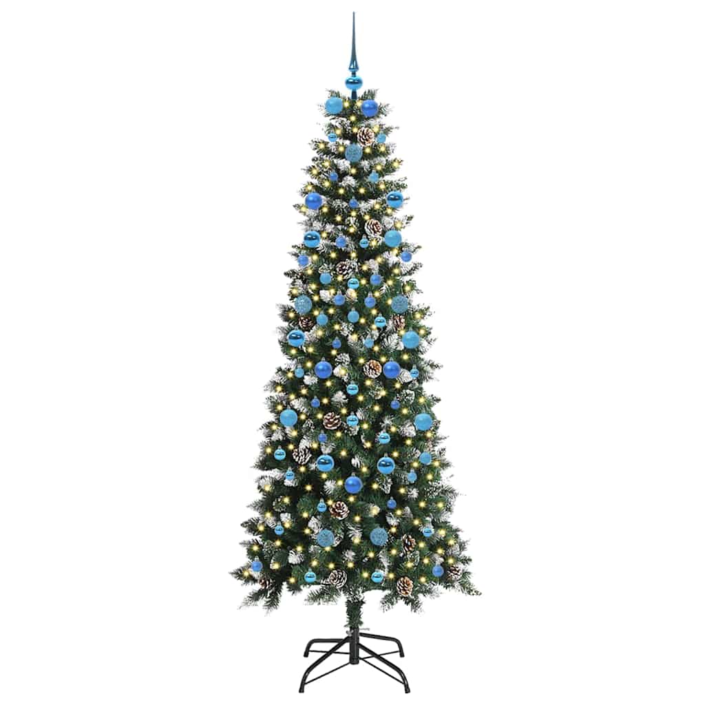 vidaXL Sapin de Noël artificiel avec 300 LED et support Vert 210 cm