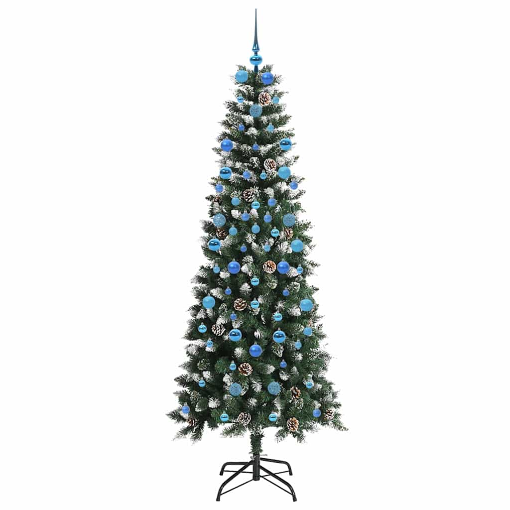 vidaXL Sapin de Noël artificiel avec 300 LED et support Vert 210 cm