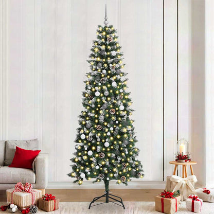 vidaXL Sapin de Noël artificiel avec 300 LED et support Vert 240 cm