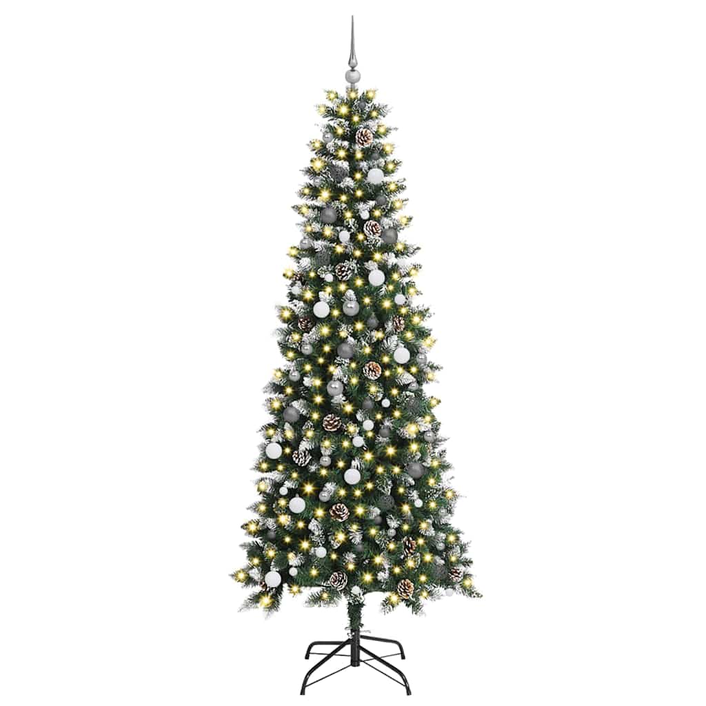 vidaXL Sapin de Noël artificiel avec 300 LED et support Vert 240 cm