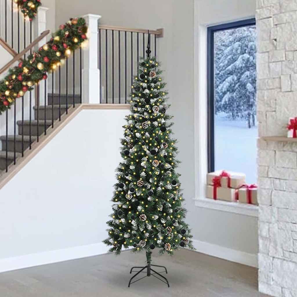 vidaXL Künstlicher Weihnachtsbaum mit 300 LEDs mit Ständer Grün 240 cm