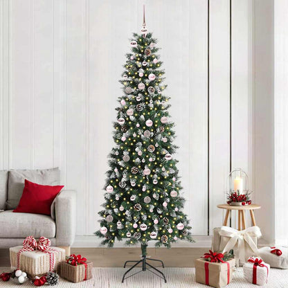 vidaXL Sapin de Noël artificiel avec 300 LED et support Vert 240 cm